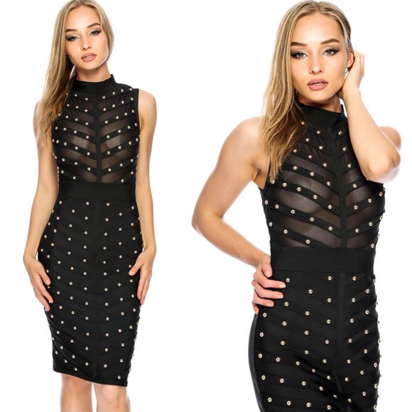 studded bandage dress